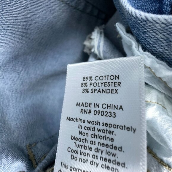 Pacsun Shortie Shorts Womens Size 26 Super Stretch Distressed Mid Rise Blue - Picture 5 of 10